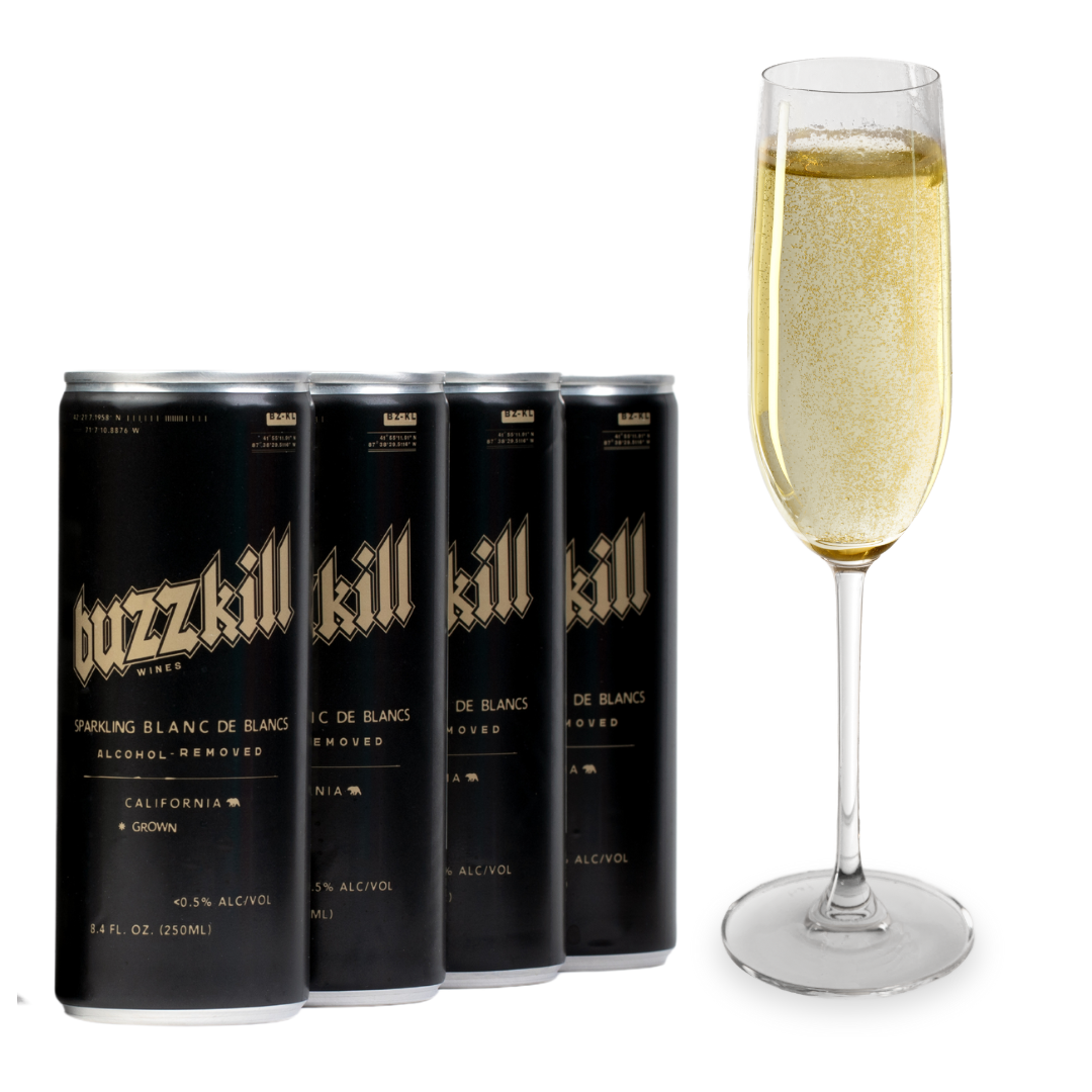 Buzzkill Non-Alcoholic Wine | Low Sugar, Low Calorie, No Hangover - 4-Pack Cans