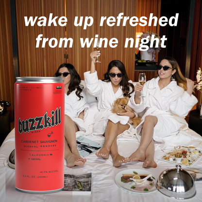Buzzkill Non-Alcoholic Wine | Low Sugar, Low Calorie, No Hangover - 4-Pack Cans