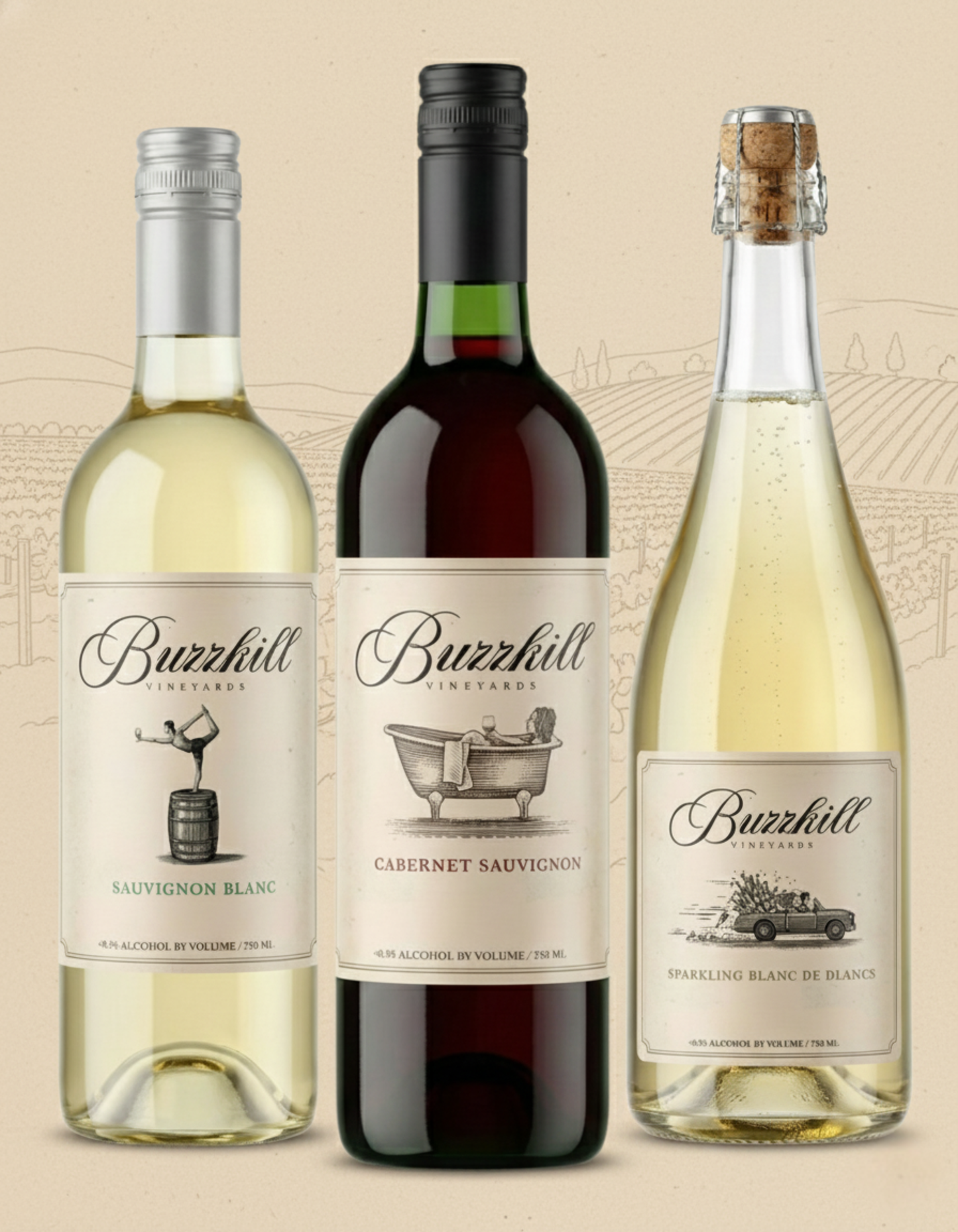 COMING SOON — Buzzkill Non-Alcoholic Wine 750mL Bottles | Low Sugar, Low Calorie, No Hangover